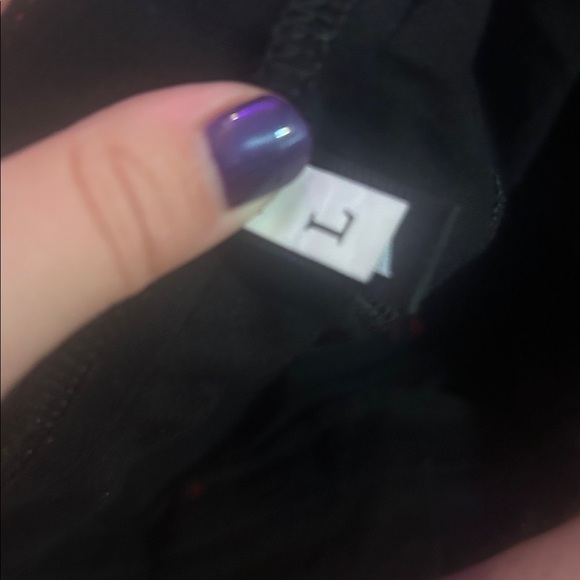 Black straight legged pants red contrast stitching plaid tartan suspenders punk - Picture 4 of 5